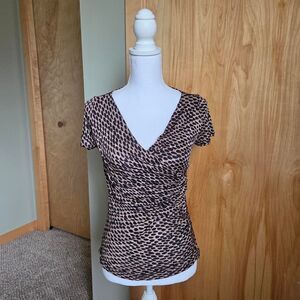 y2k MaxMara Black and grey printed short sleeve top